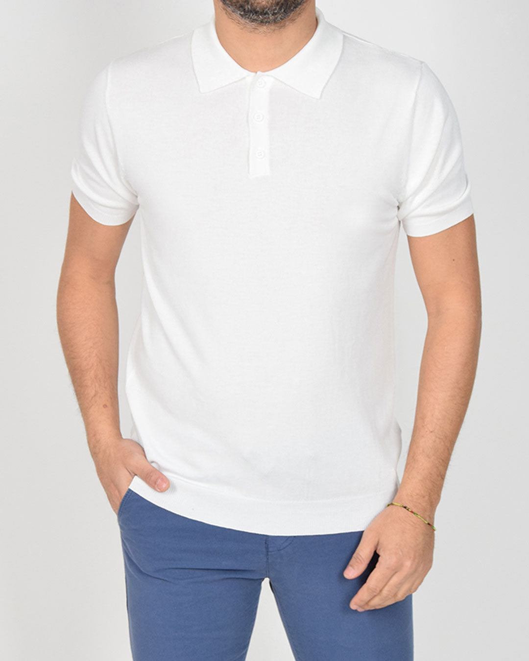 Polo in filo a manica corta