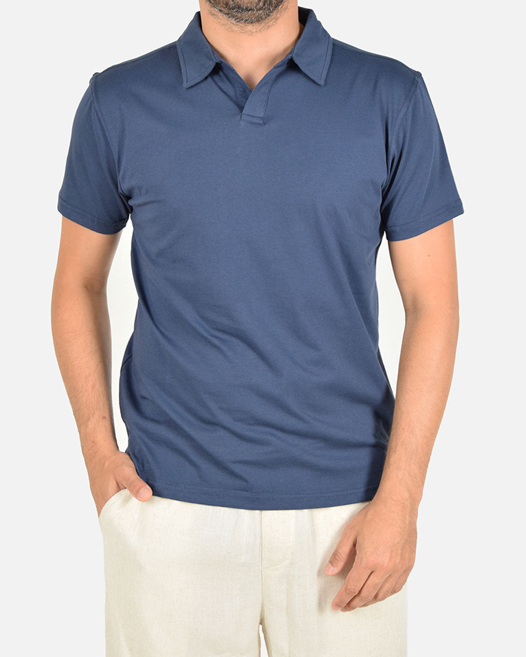 Maglia a polo in cotone elasticizzato