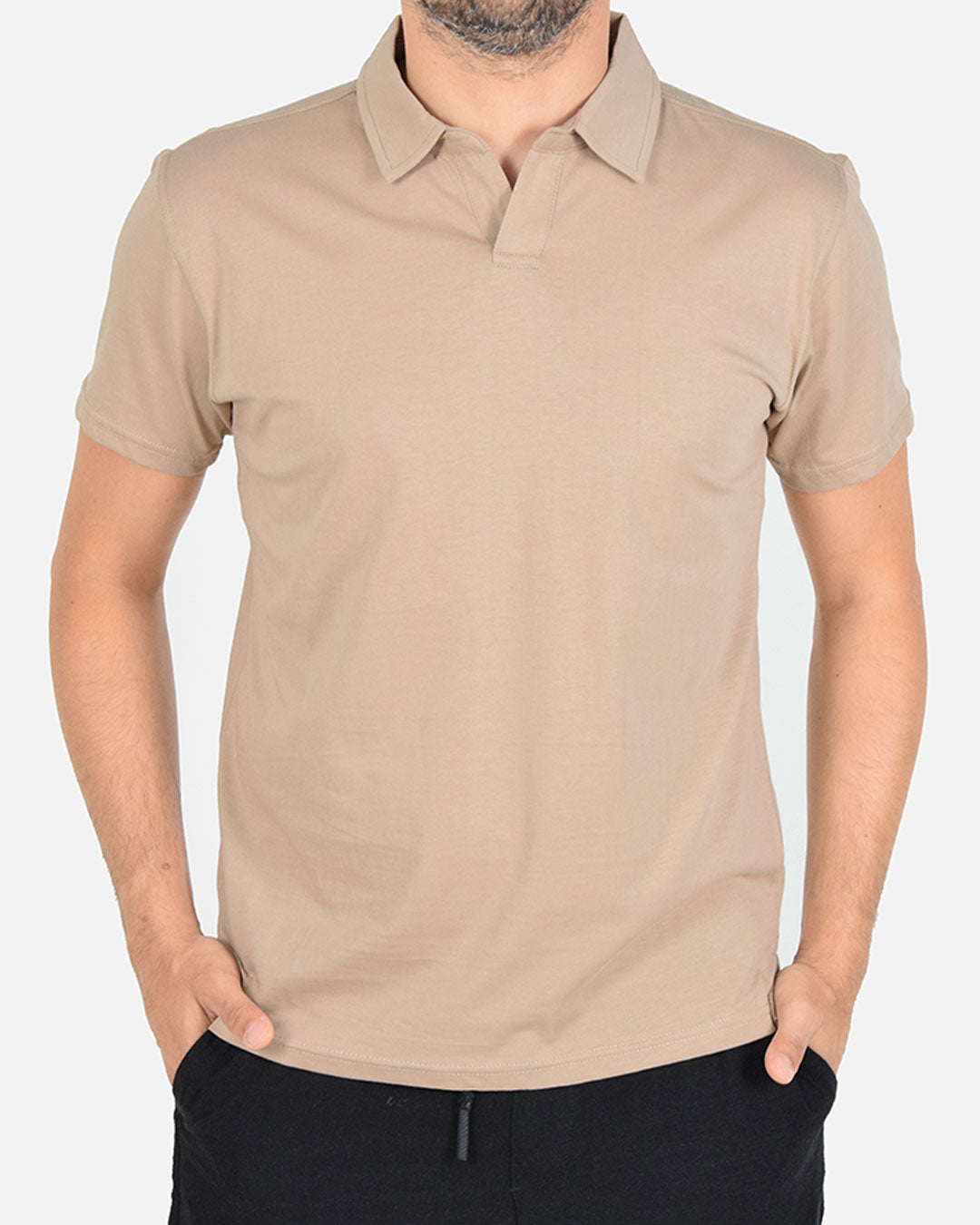 Maglia a polo in cotone elasticizzato