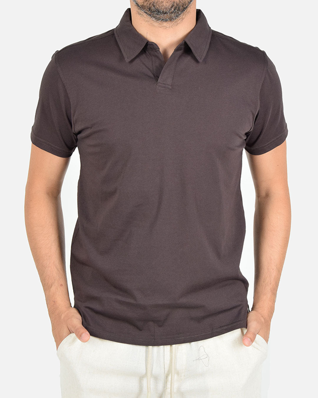 Maglia a polo in cotone elasticizzato