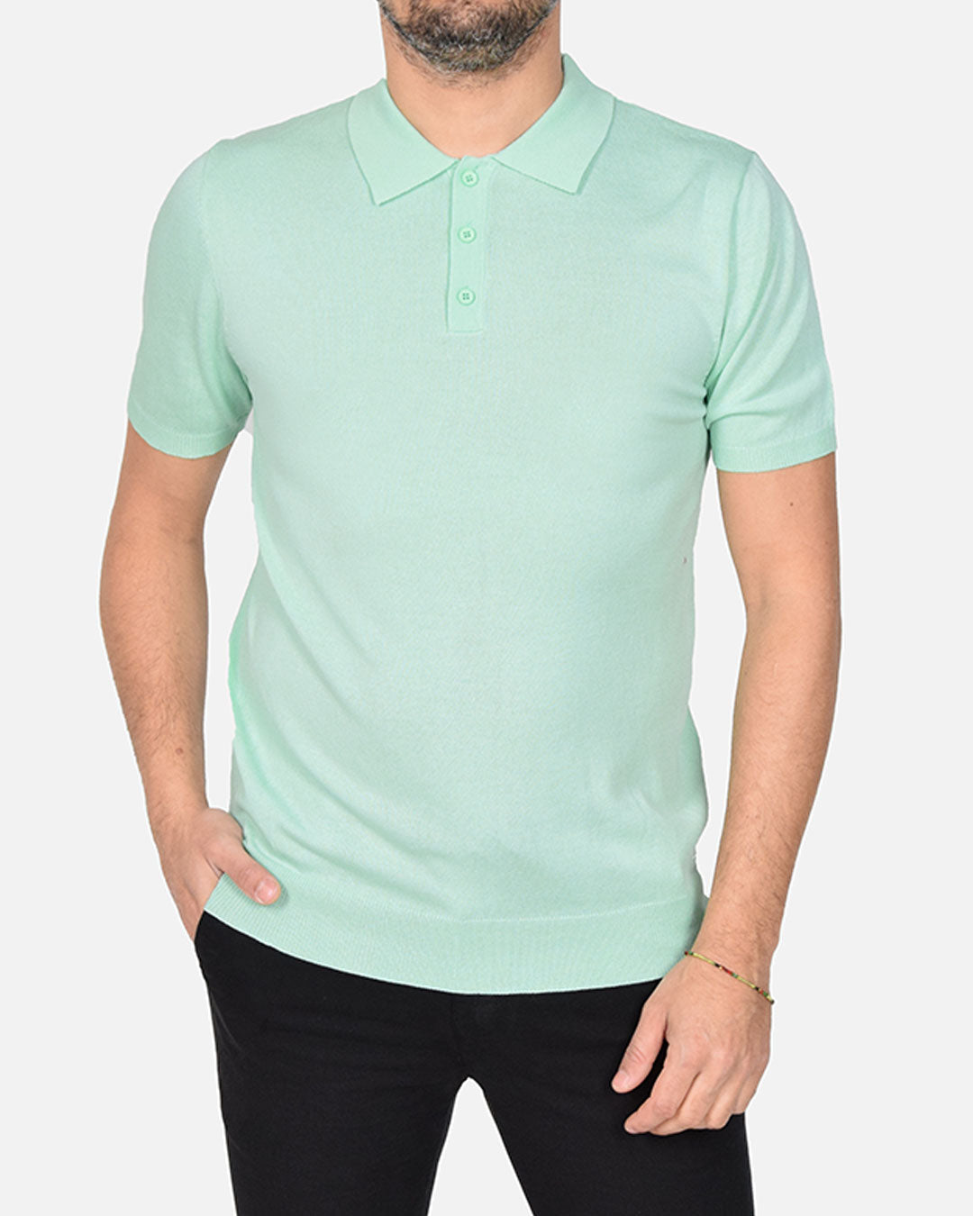 Polo in filo a manica corta