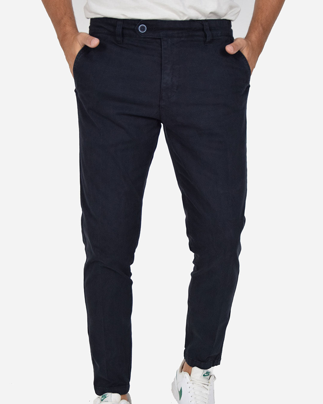 Pantaloni capri in gabardina di cotone