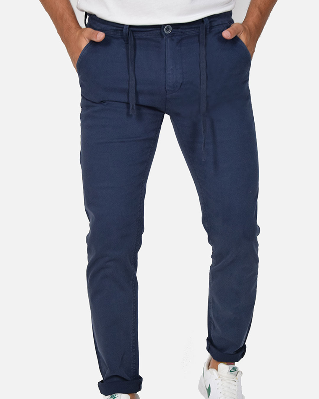 Pantaloni slim fit con laccio in vita