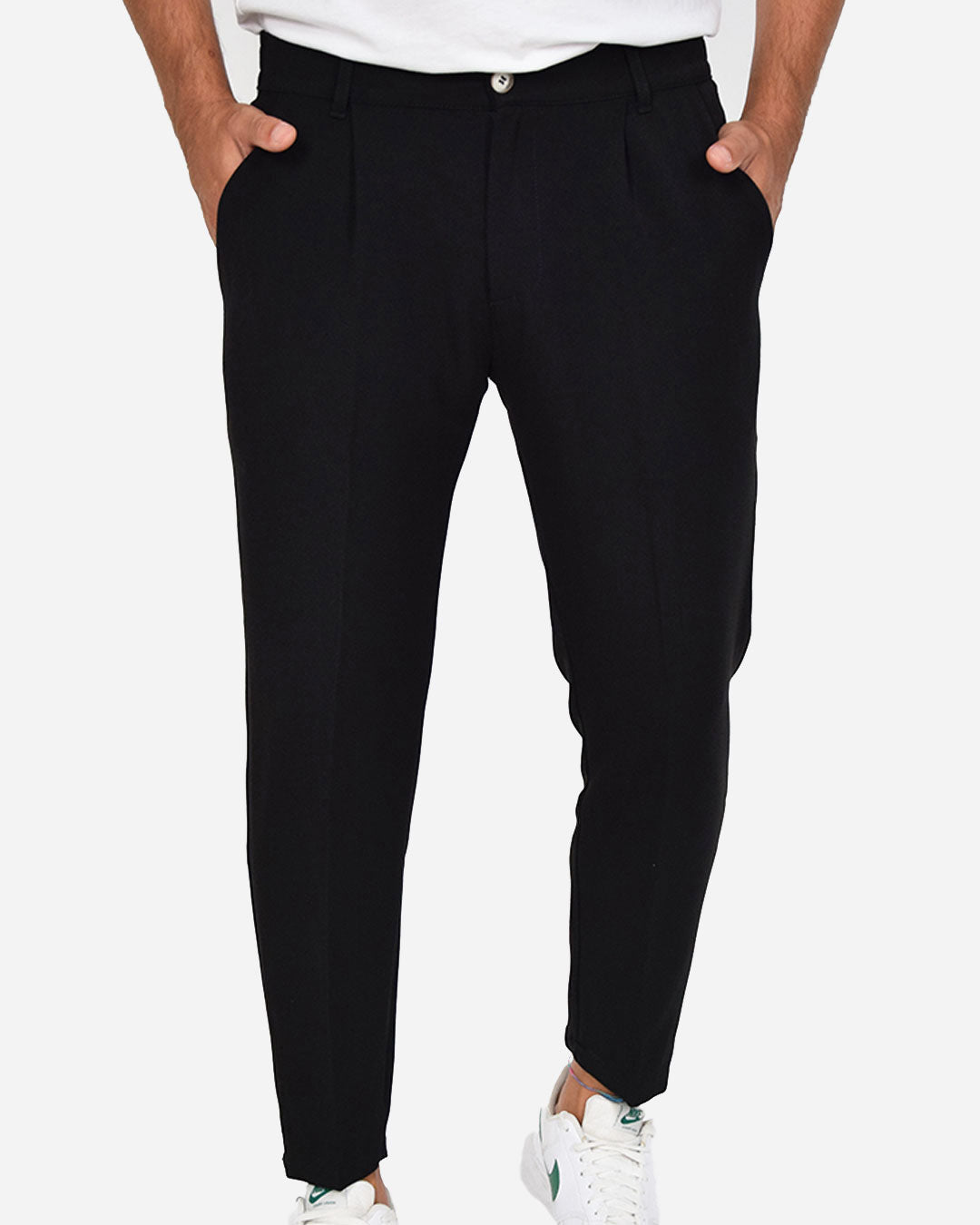 Pantaloni capri con vita elasticizzata