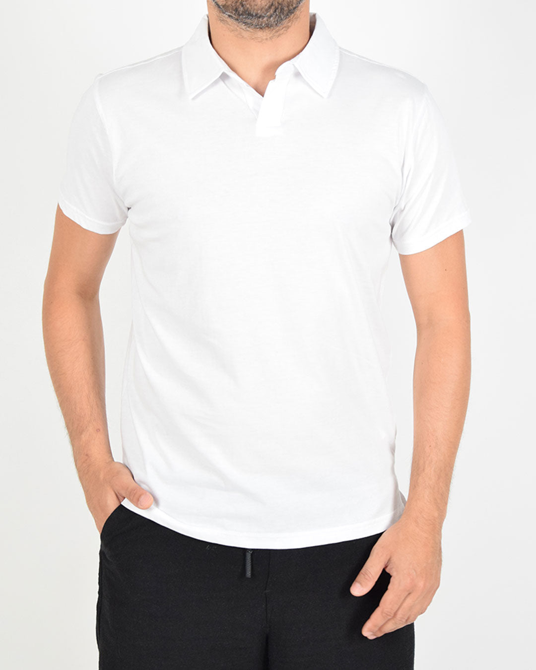 Maglia a polo in cotone elasticizzato
