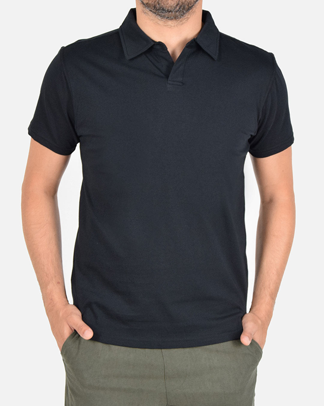 Maglia a polo in cotone elasticizzato