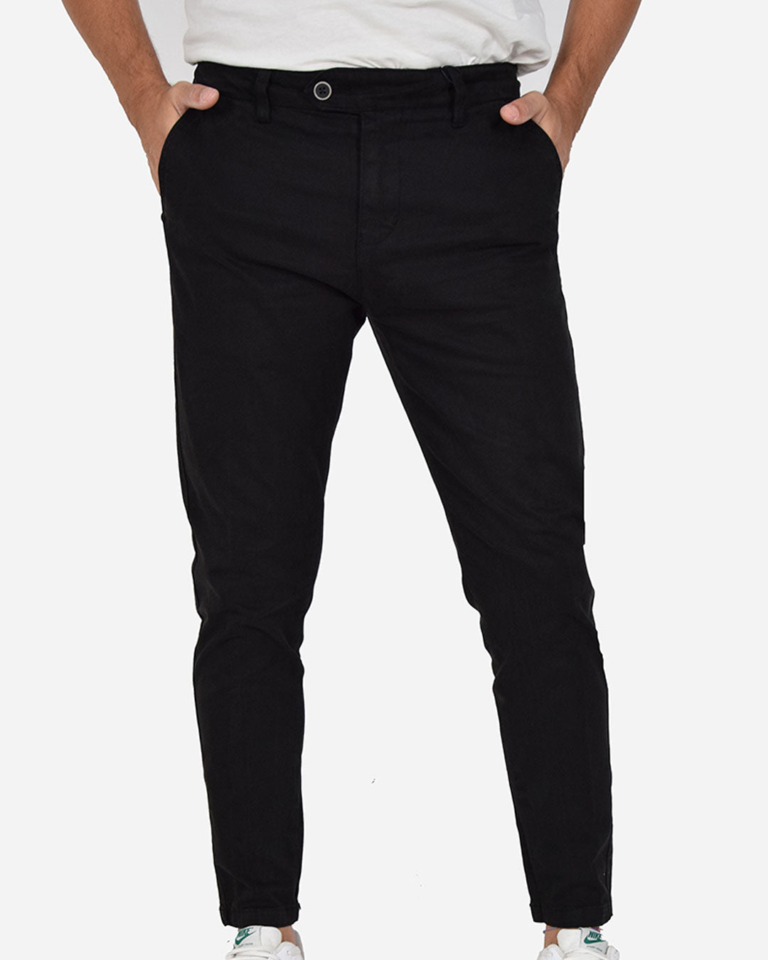 Pantaloni capri in gabardina di cotone
