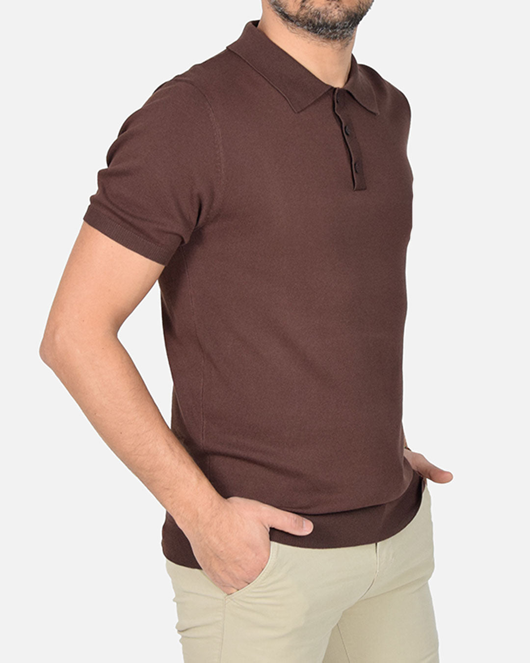 Polo in filo a manica corta