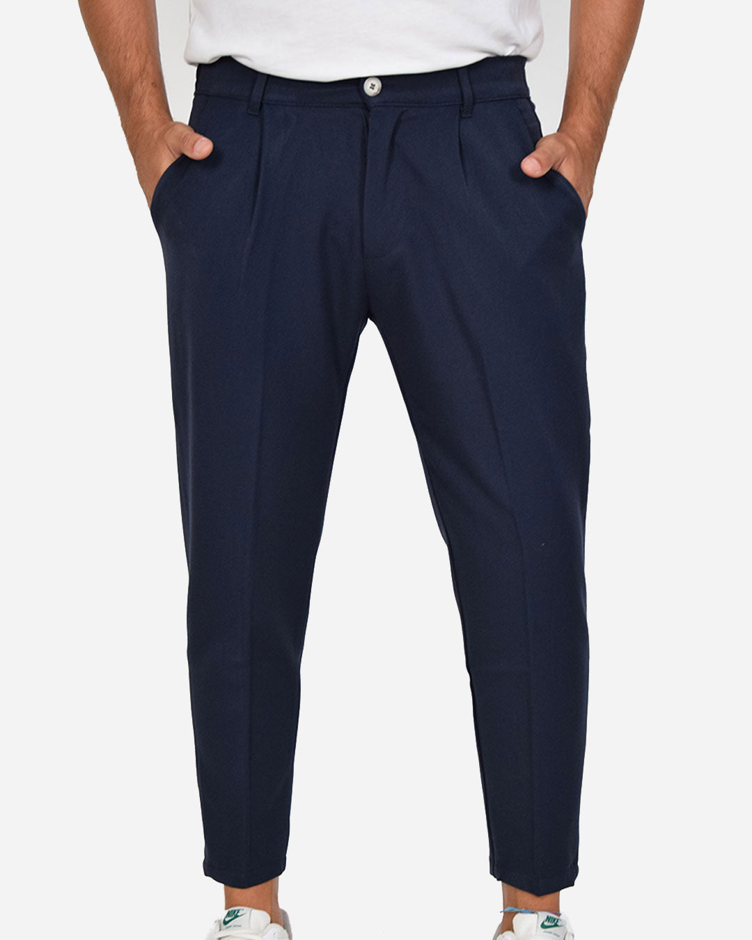 Pantaloni capri con vita elasticizzata