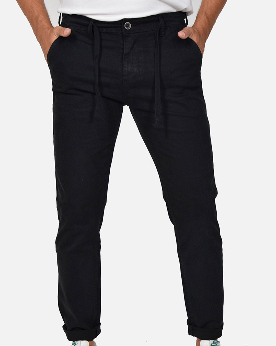 Pantaloni slim fit con laccio in vita