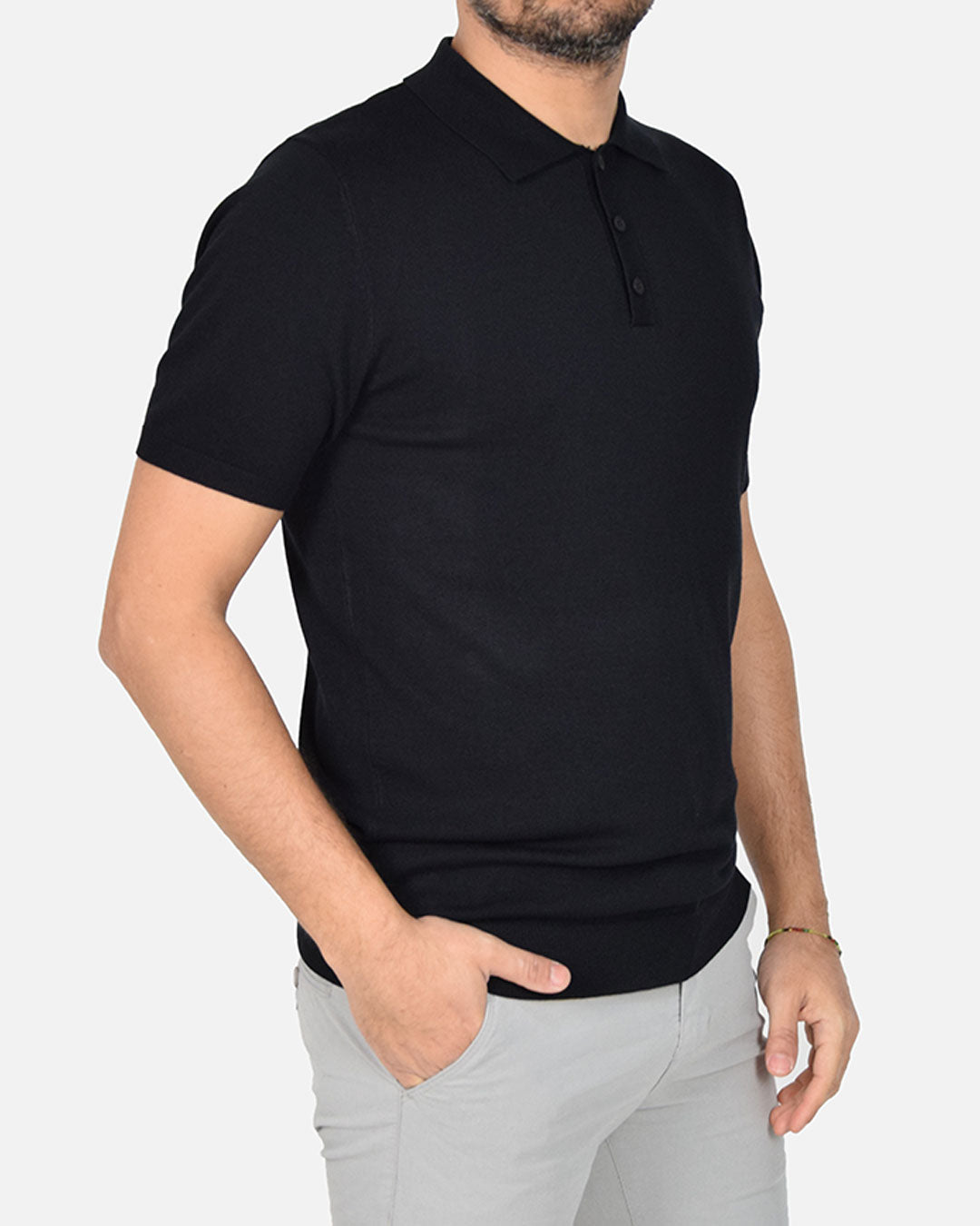 Polo in filo a manica corta