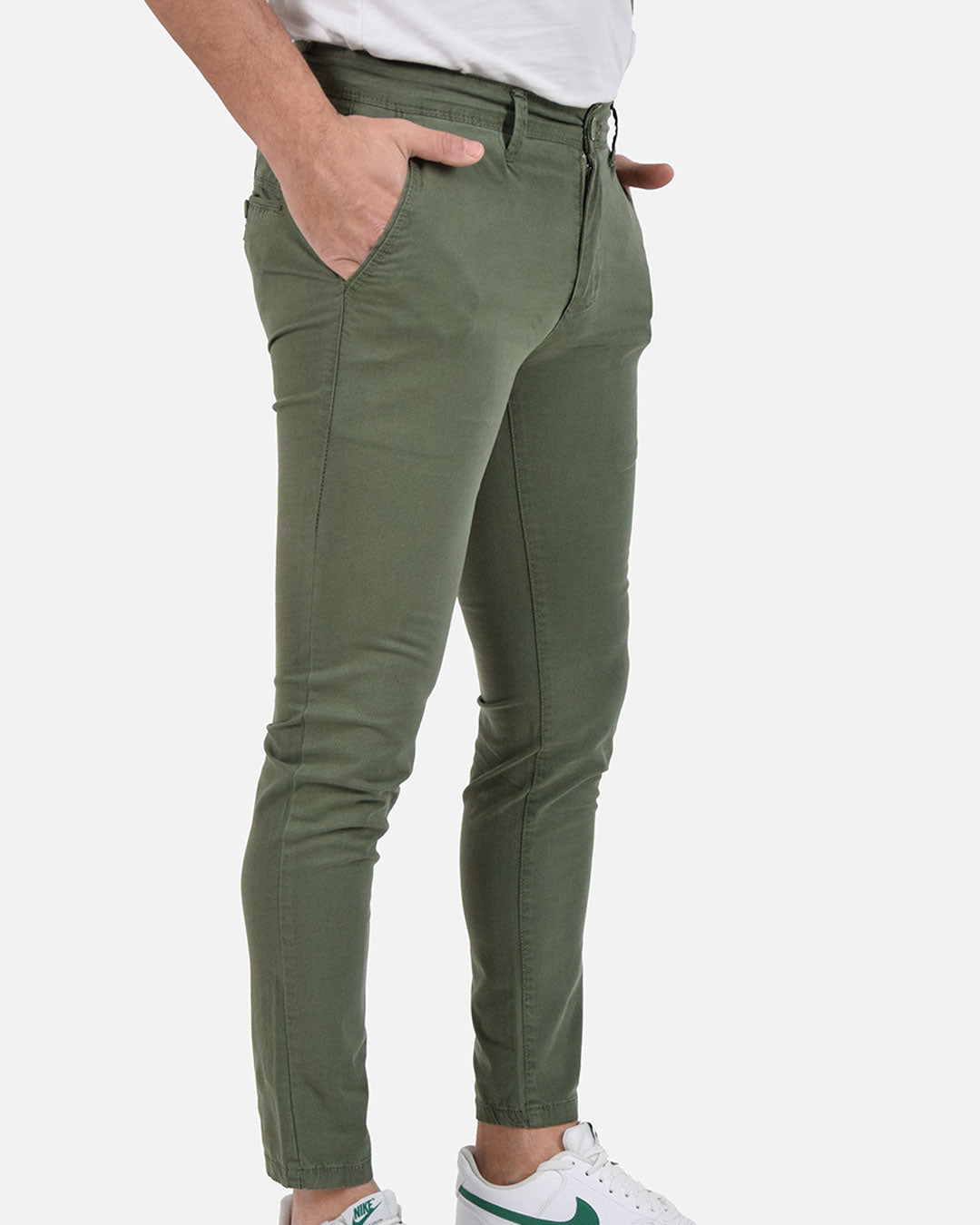 Pantaloni skinny capri microfantasia