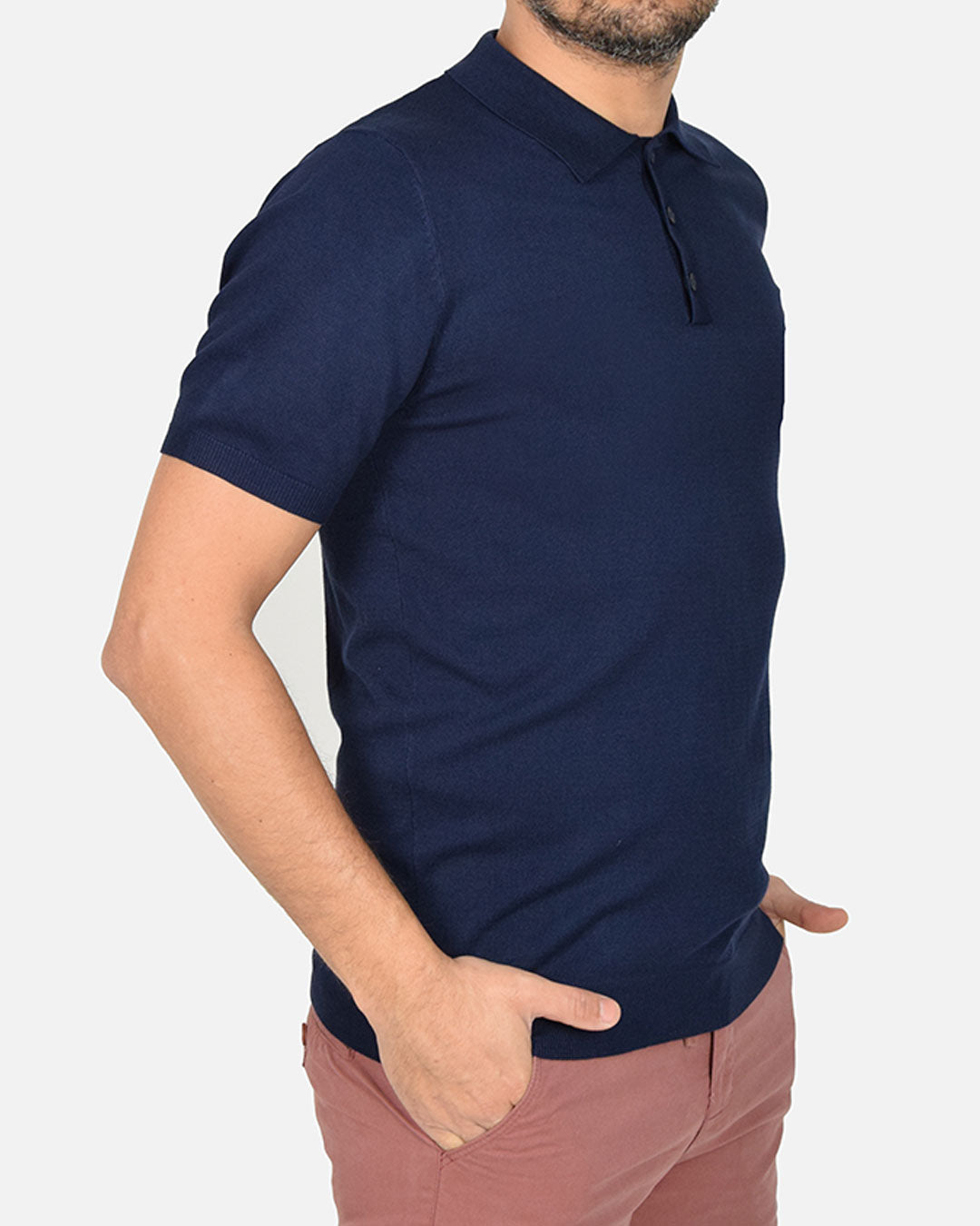 Polo in filo a manica corta