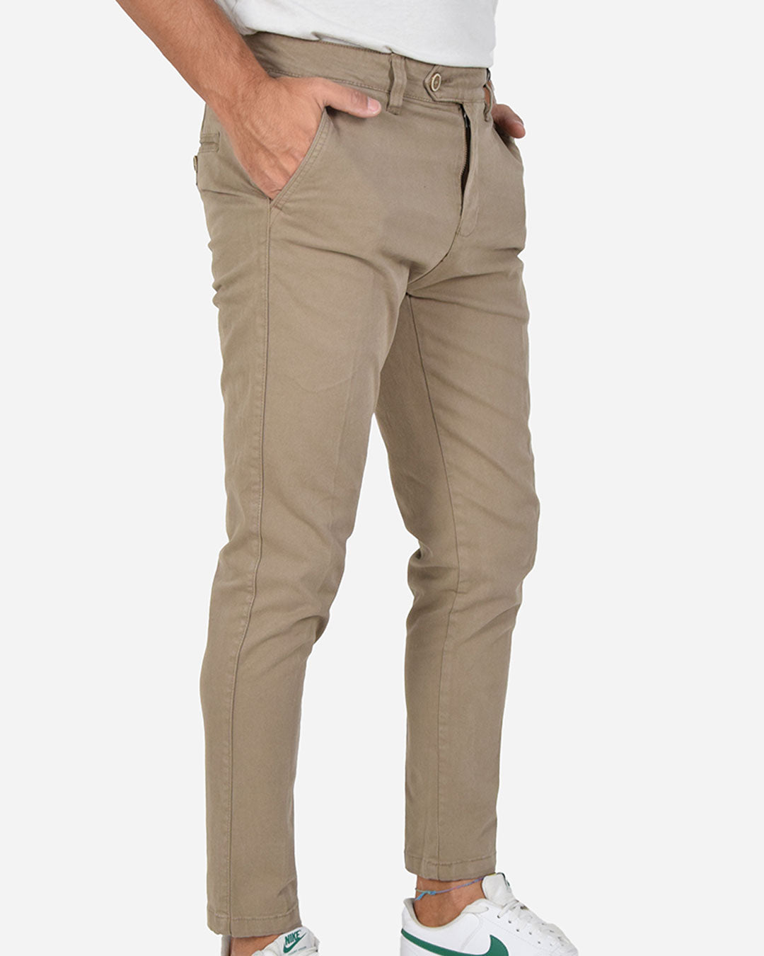 Pantaloni capri in gabardina di cotone