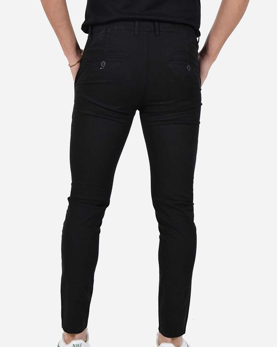 Pantaloni skinny capri con laccio in vita