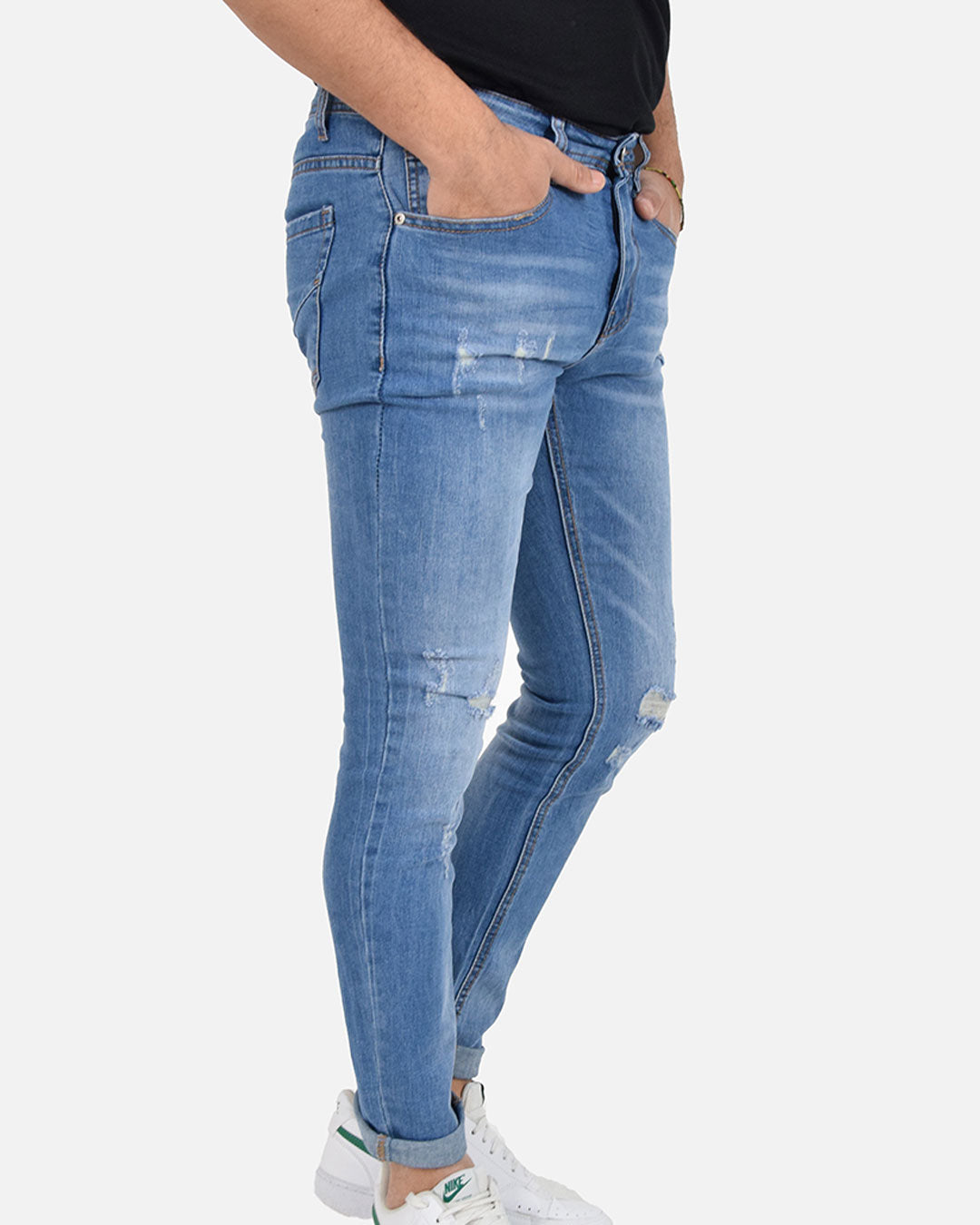 Jeans skinny con strappi