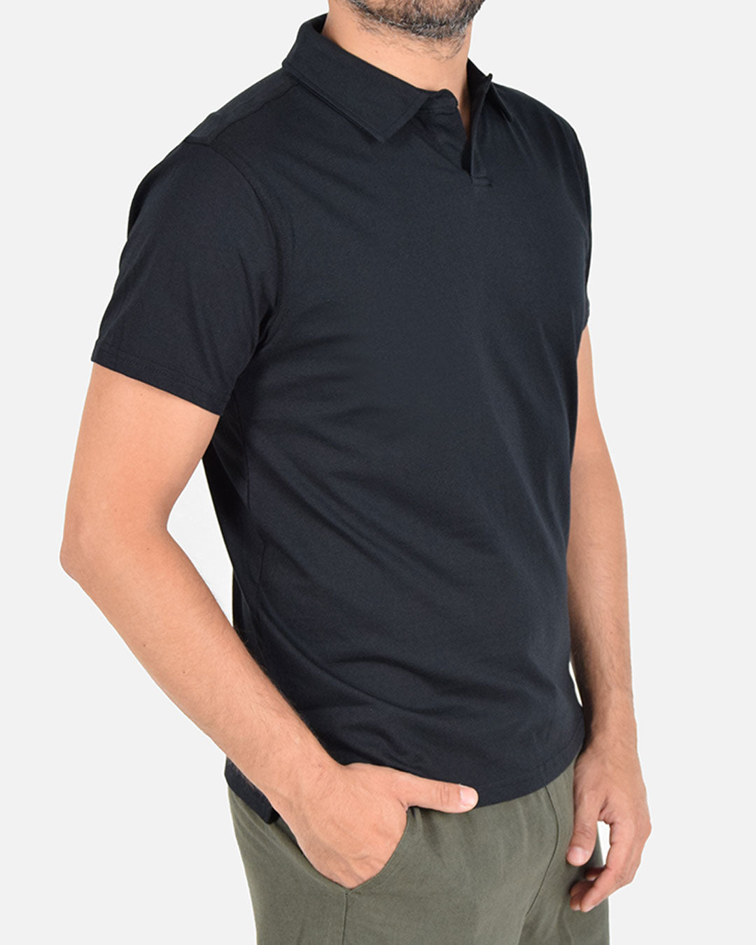 Maglia a polo in cotone elasticizzato