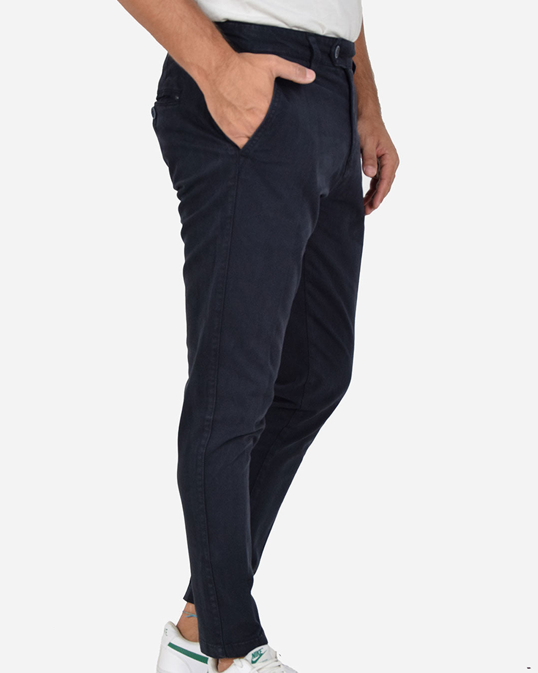 Pantaloni capri in gabardina di cotone