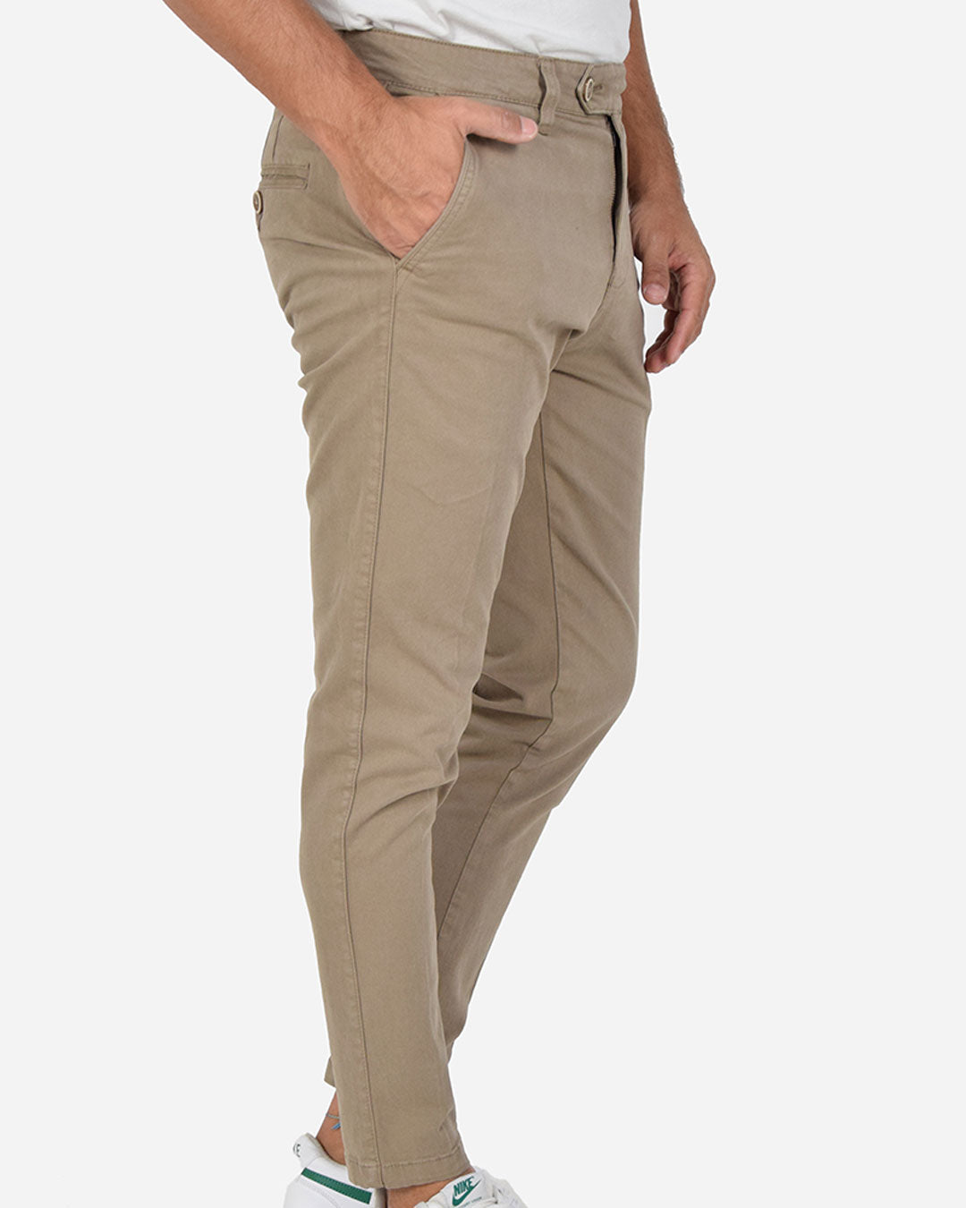 Pantaloni capri in gabardina di cotone