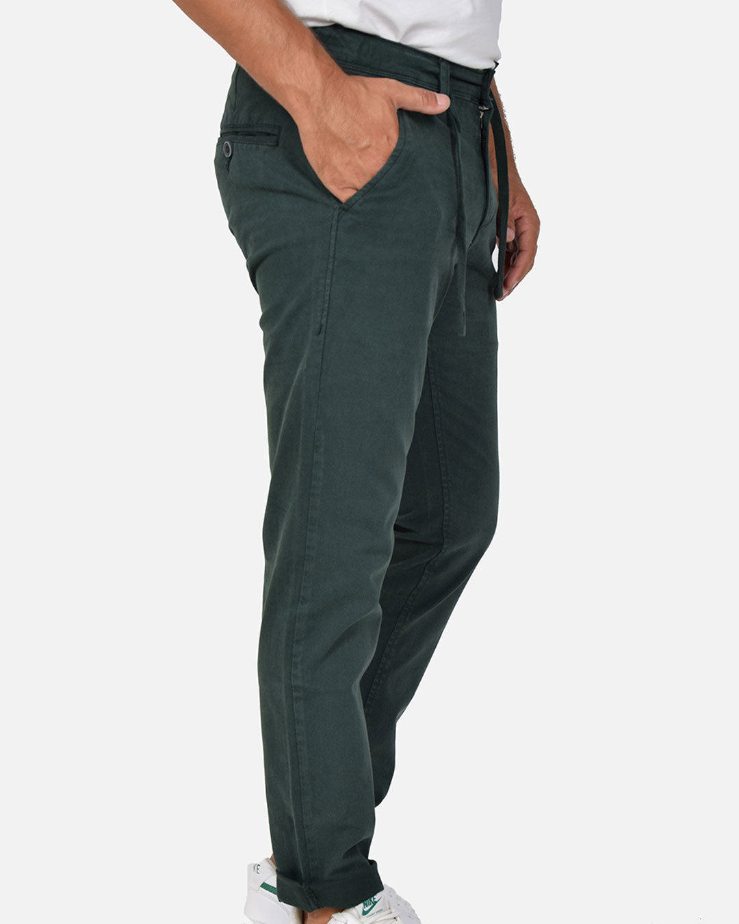 Pantaloni slim fit con laccio in vita