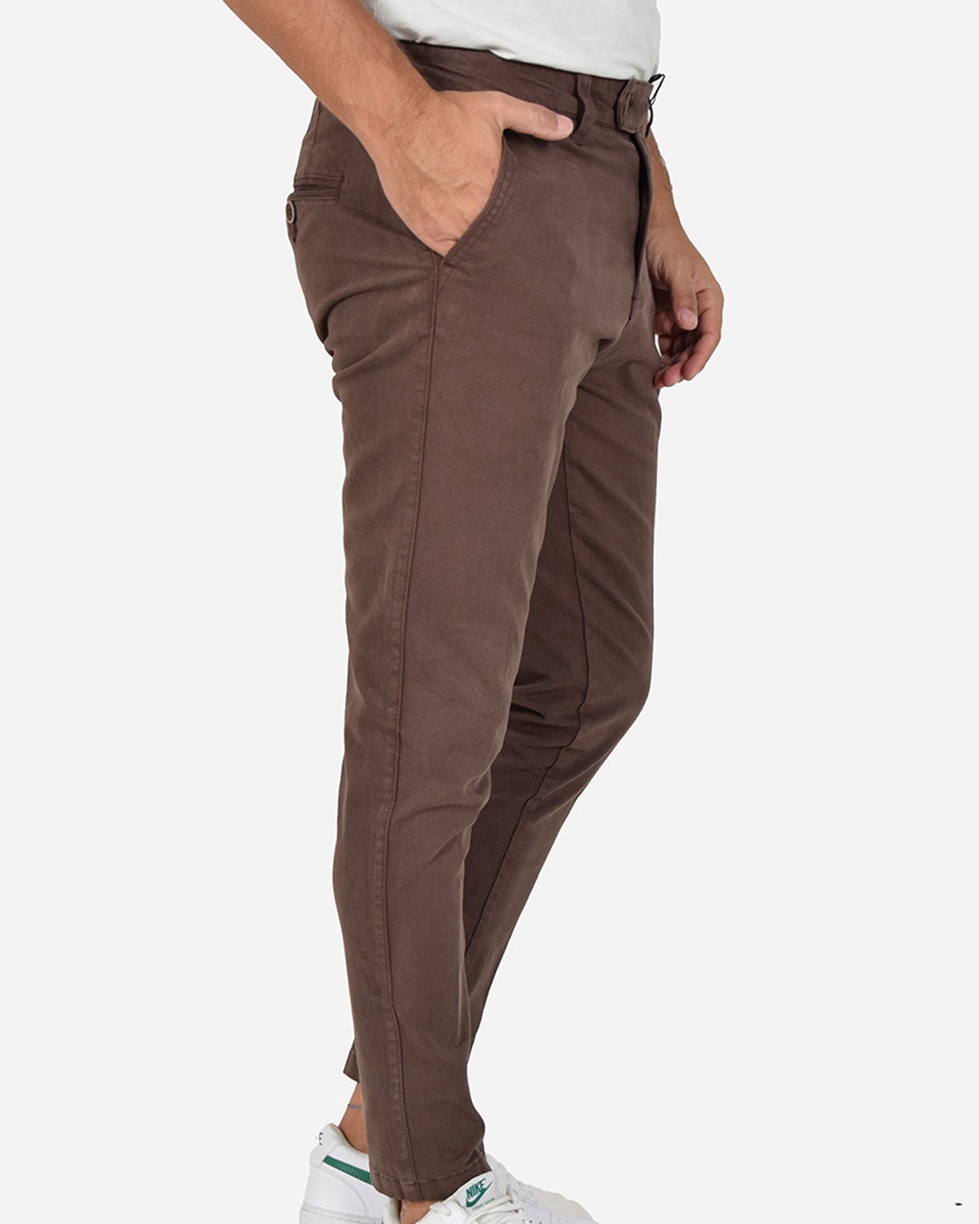 Pantaloni capri in gabardina di cotone