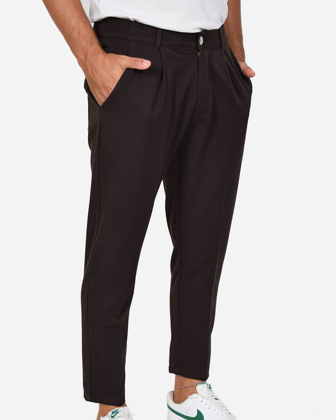 Pantaloni capri con vita elasticizzata