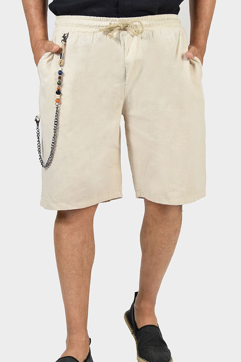 BERMUDA IN LINO CON LACCIO IN VITA