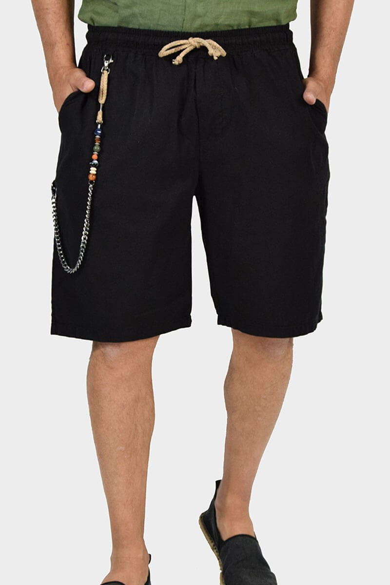 BERMUDA IN LINO CON LACCIO IN VITA