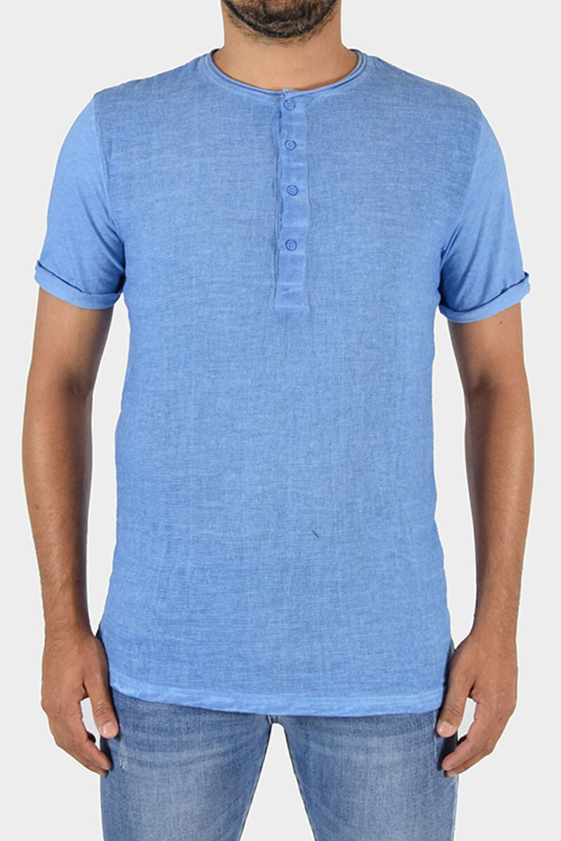 T-SHIRT A CONTRASTO CON BOTTONI