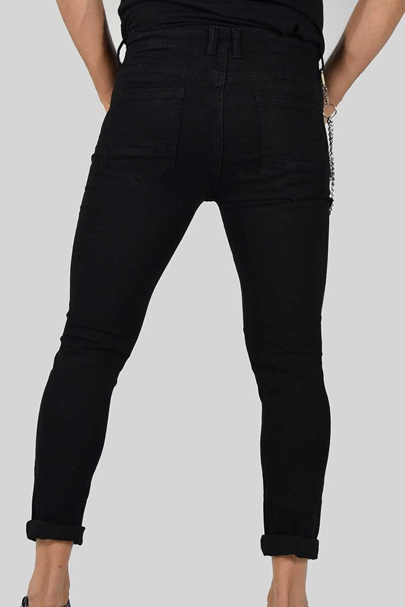 JEANS SLIM FIT CON STRAPPI E CATENA