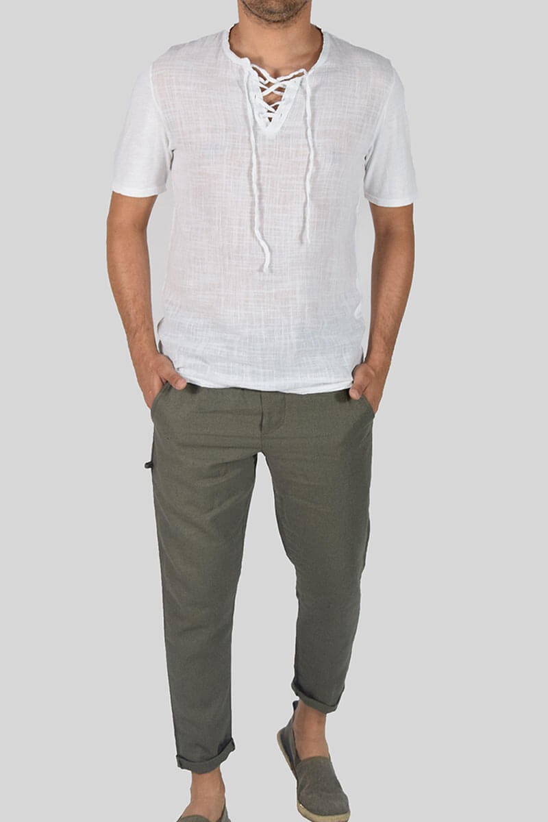 T-SHIRT IN LINO E COTONE