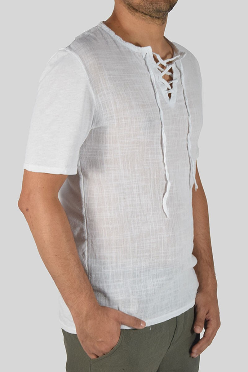 T-SHIRT IN LINO E COTONE