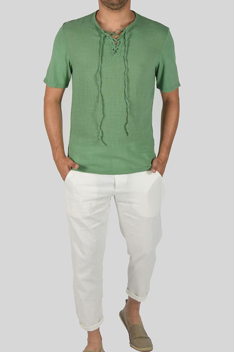 T-SHIRT IN LINO E COTONE