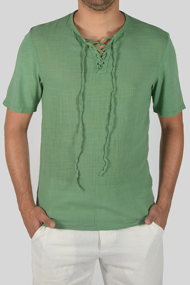 T-SHIRT IN LINO E COTONE