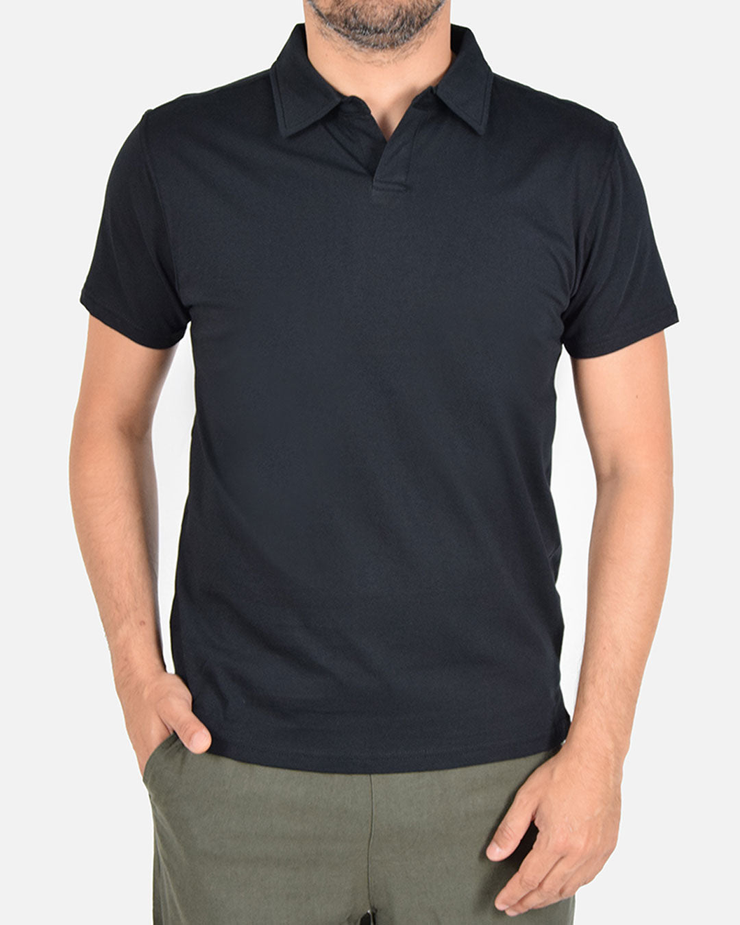 Maglia a polo in cotone elasticizzato