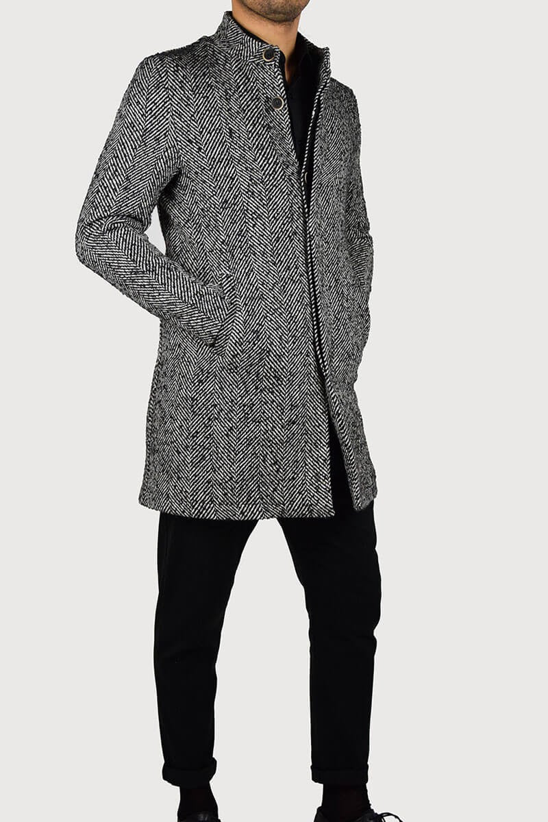 CAPPOTTO CON DESIGN SPINA DI PESCE