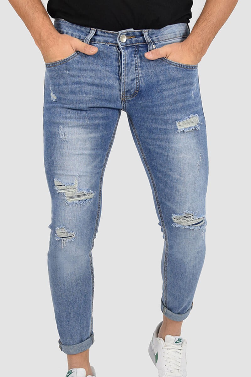 JEANS SKINNY CAPRI CON STRAPPI