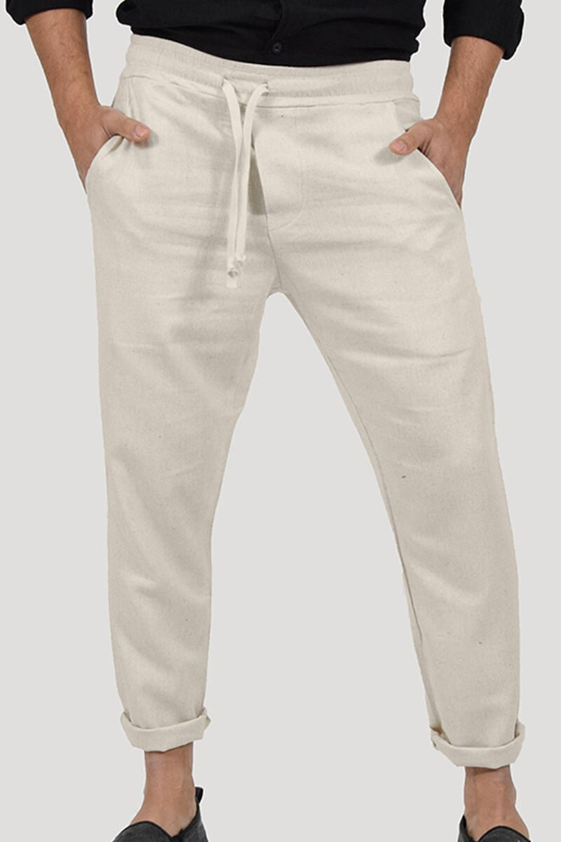 PANTALONI IN LINO CON LACCIO IN VITA