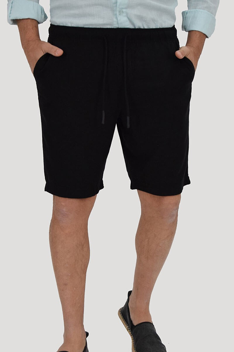 BERMUDA IN LINO CON LACCIO IN VITA