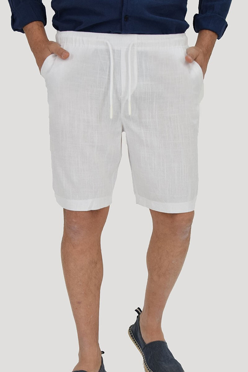 BERMUDA IN LINO CON LACCIO IN VITA