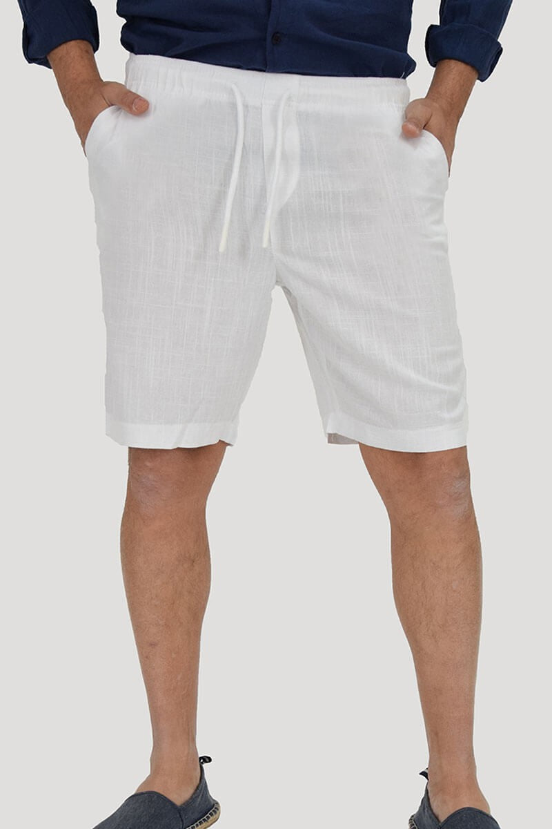 BERMUDA IN LINO CON LACCIO IN VITA