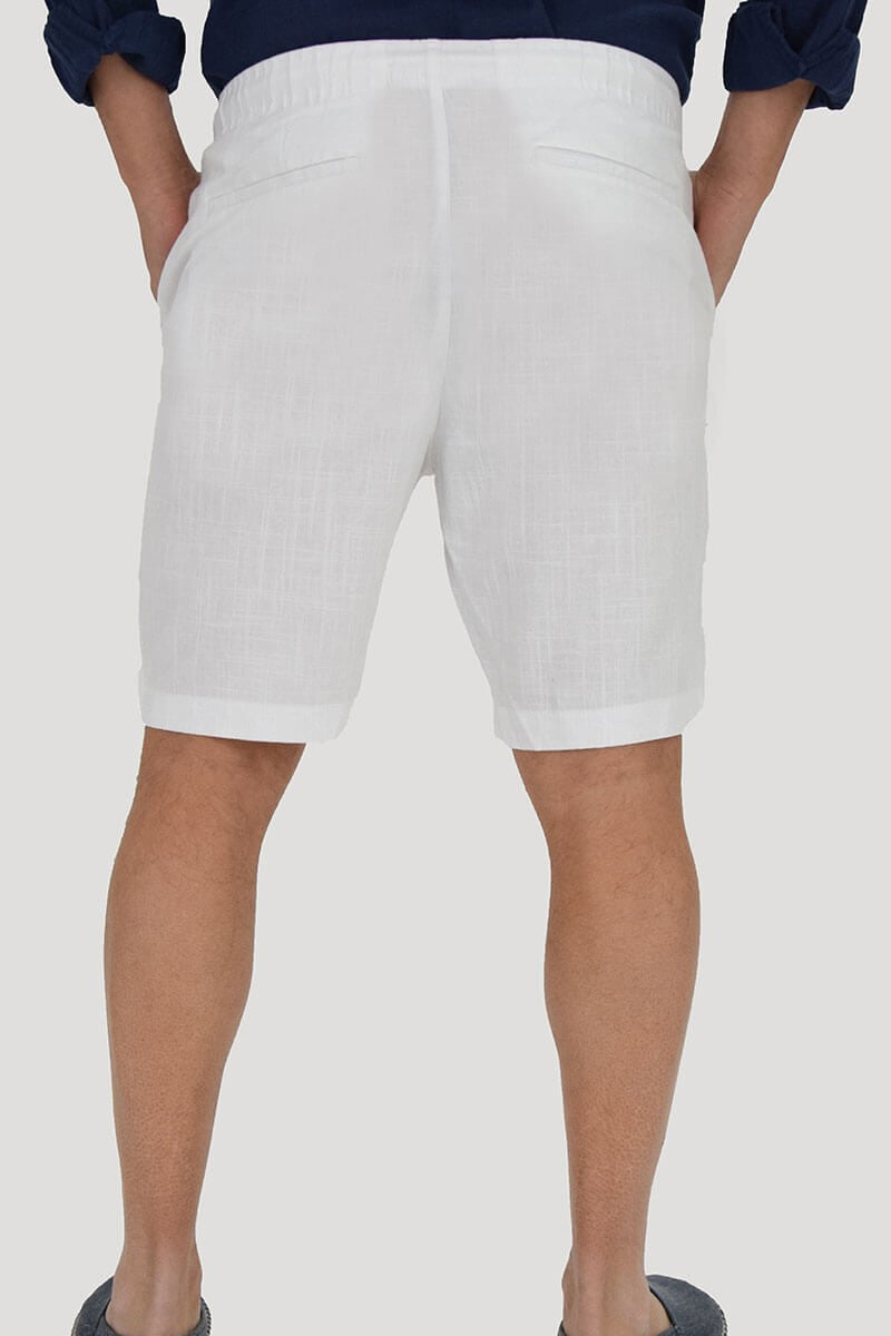 BERMUDA IN LINO CON LACCIO IN VITA