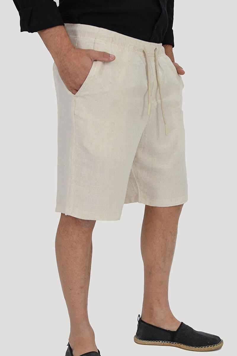 BERMUDA IN LINO CON LACCIO IN VITA