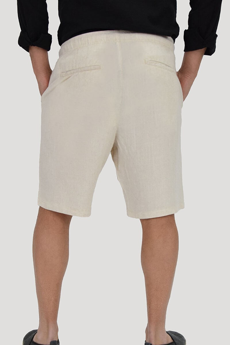 BERMUDA IN LINO CON LACCIO IN VITA