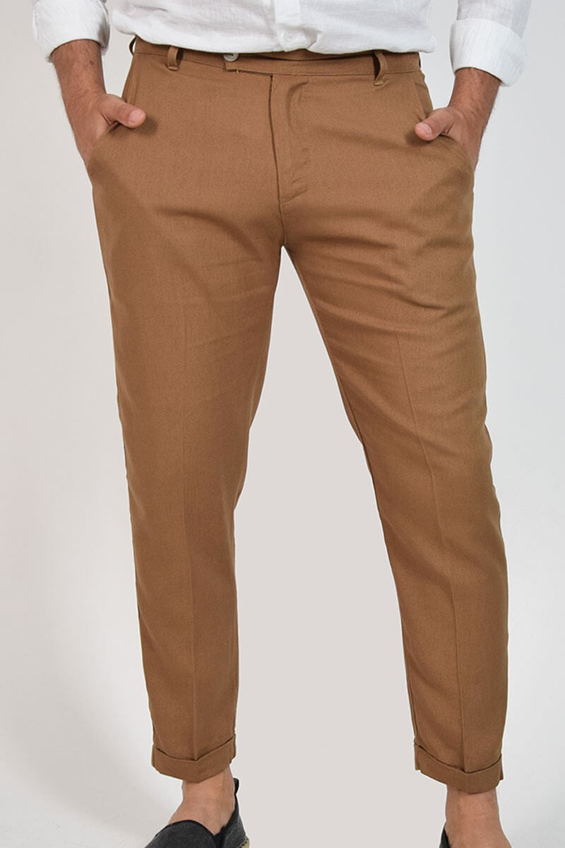 PANTALONI CAPRI IN LINO