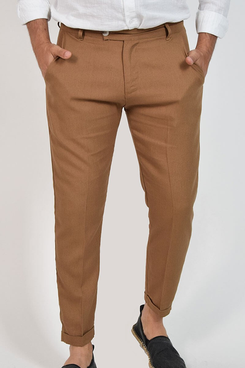 PANTALONI CAPRI IN LINO