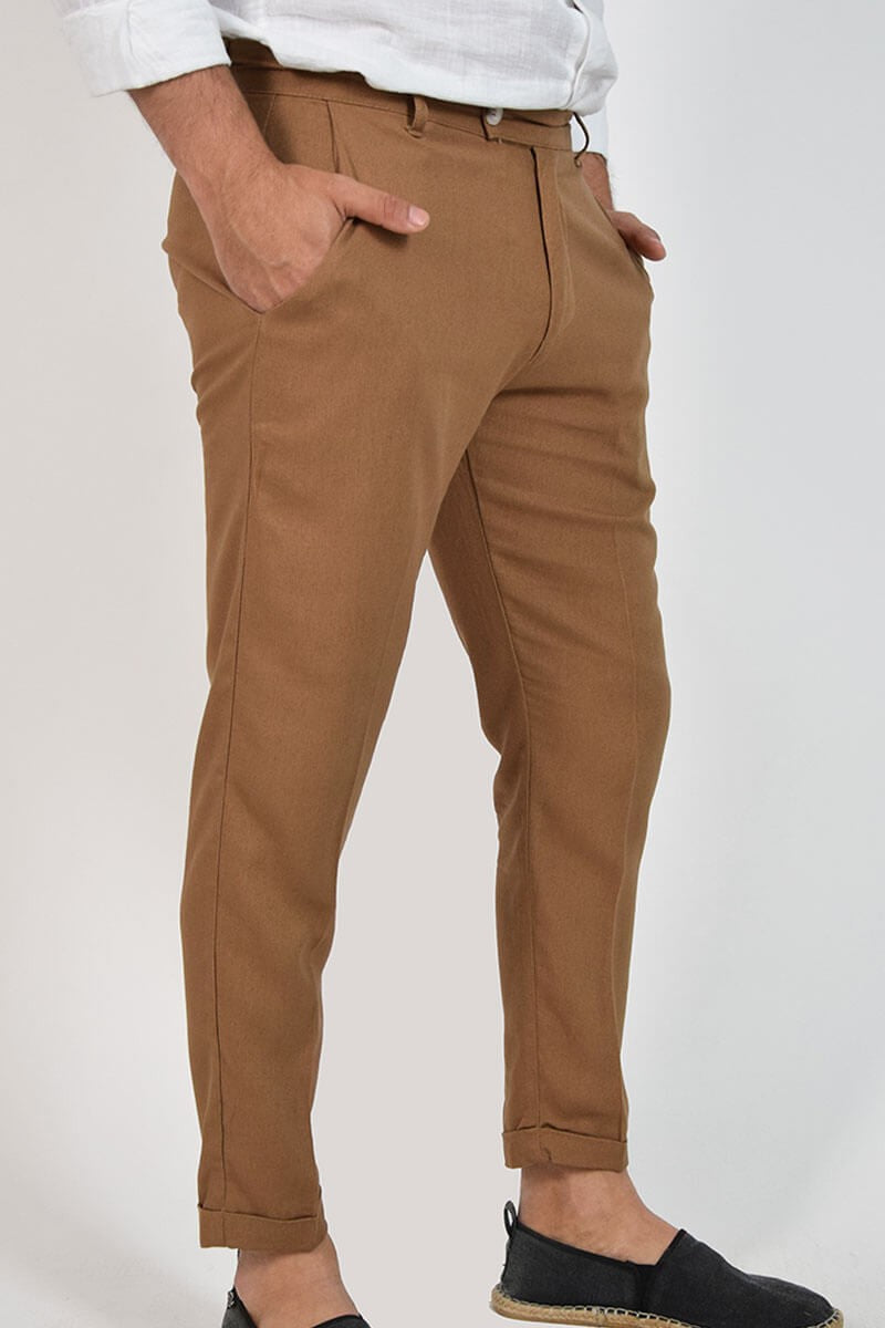 Pantaloni capri in lino