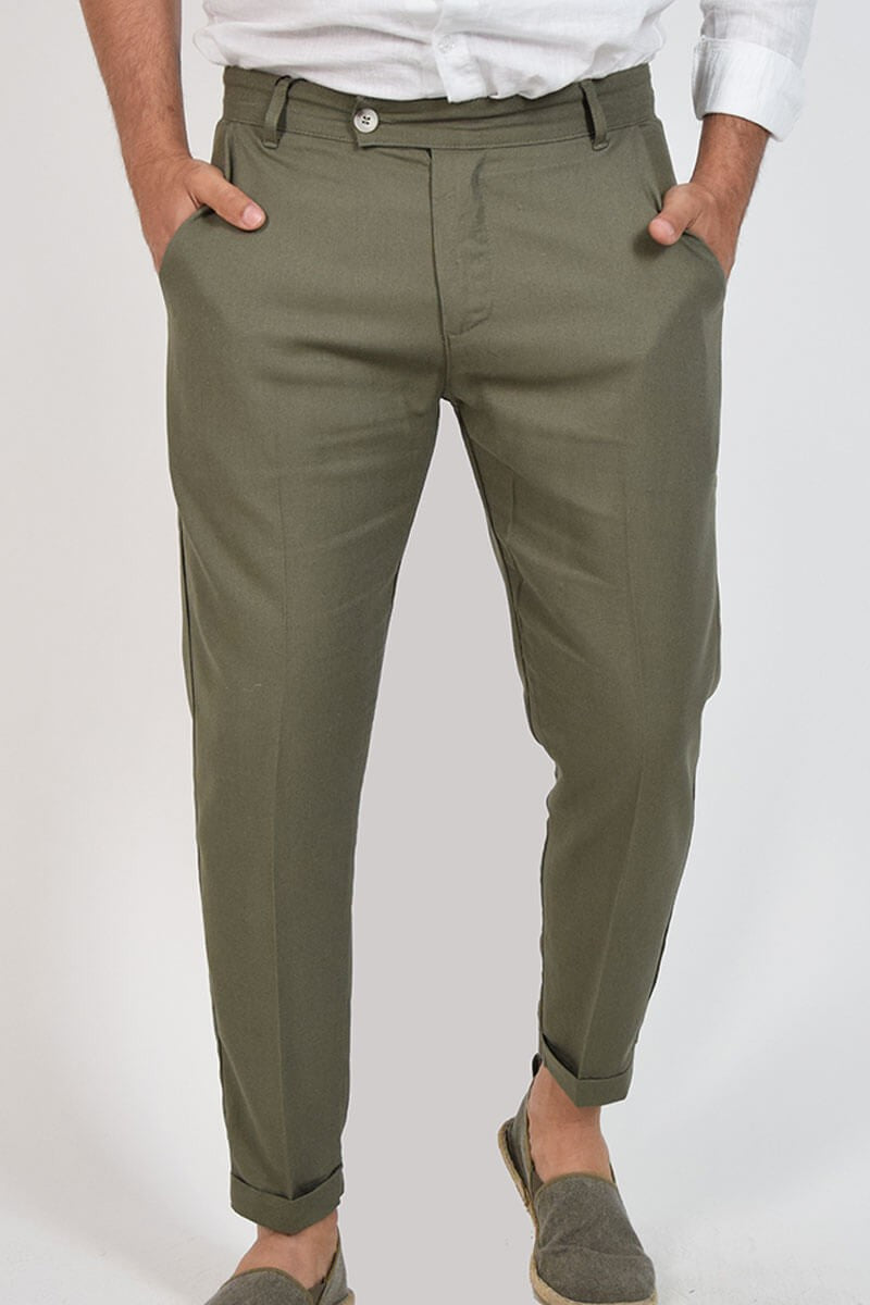 PANTALONI CAPRI IN LINO