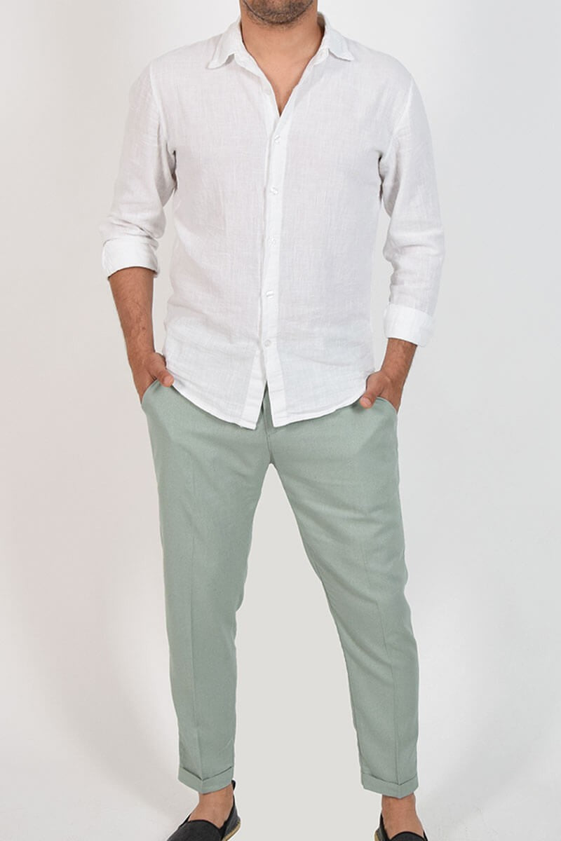 PANTALONI CAPRI IN LINO