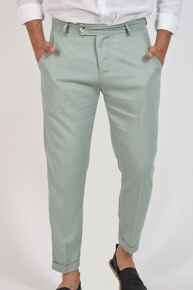 PANTALONI CAPRI IN LINO